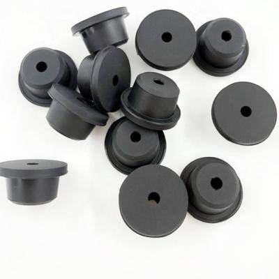 China Kundenspezifisches Silikon formte Gummiteil-schwarzen Silikon-Stecker zu verkaufen