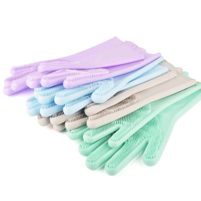 China Kitchen Dishwashing Tools Accessories Household Silicone Cleaning Gloves for sale