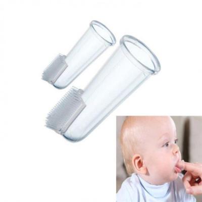 China Soft Bristle Finger Brush 22mm OEM Baby Feeding Silicone for sale