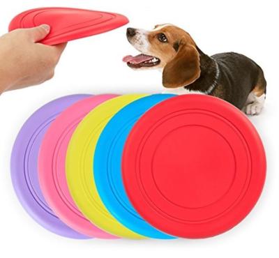 China Pet Frisbee OEM Bite Resistant 17.8cm Silicone Rubber Toys for sale