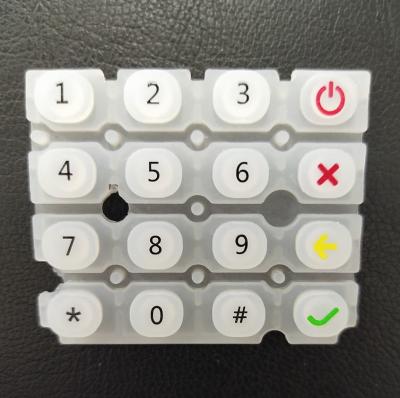 China Laser transparente das chaves de teclado da borracha de silicone que grava a impressão à venda