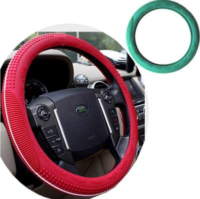 China OEM Non Slip Embossed Silicone Car Steering Wheel Cover for sale