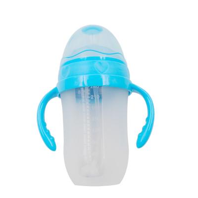 China Botella de alimentación del bebé del silicón de la categoría alimenticia del OEM sin la nitrosamina carcinógena en venta
