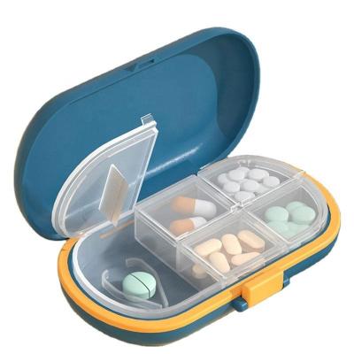 China Small Travel Pill Cutter Moisture Proof Pill Box for Pocket Purse  Pill Splitter With 4 Compartments  Pill Organizer for sale