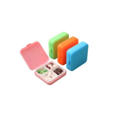 China Small Pill Box Organiser Daily Pill Case with 4 Compartments Medical box  for sale