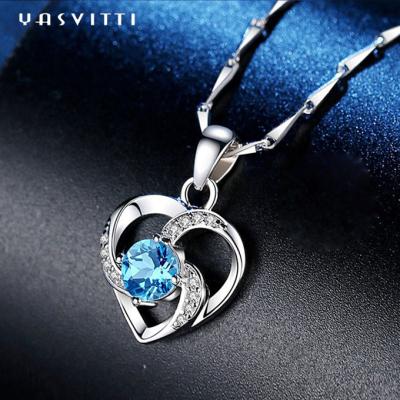 Китай Модный австрийский кристаллический ожерелье подвесок 925 Стерлинговое серебро 18-дюймовое ожерелье YN1247 продается