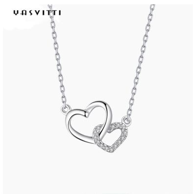 China Joyería de mujer clásico de plata esterlina 925 collar collar de corazón OEM en venta