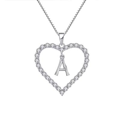 China YASVITTI 925 Sterling Silver Jewellery Heart-Shaped Necklace With A-Z Charms Letter en venta