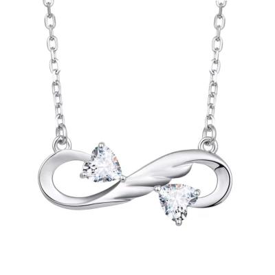 China YASVITTI 925 de plata esterlina Infinity Collar de corazón de alta calidad Circón cúbico de lujo Collar de mujer Joyería mayorista en venta