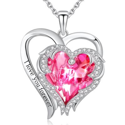 China 0.9x1.18in 0.22oz Love Heart Pendant Necklace SGS Trendy Crystal Heart Pendant for sale