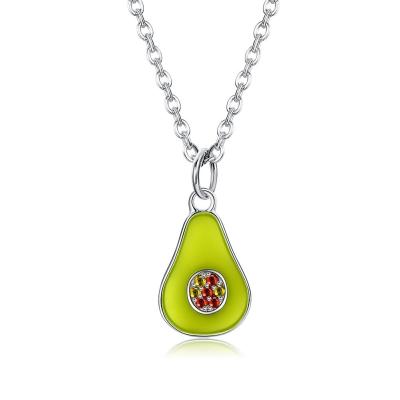Cina 1.1x0.8cm 5A 17,7» pendente a forma di pera Sterling Silver Jewelry Necklaces 2.9g in vendita
