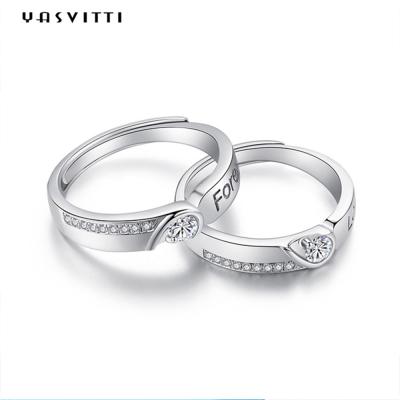 China Hypoallergenic Zircon Diamond Ring 0.21cm 1.9g-Paartrouwring Te koop