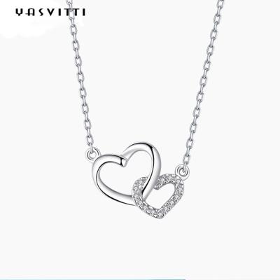 China ODM Valentine Silver Heart Pendant Necklace do pendente do coração do ouro branco de 2.17g 18in à venda