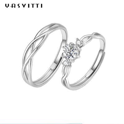 中国 0.21cmの0.071oz純銀製の宝石類リングODMのラインストーンのジルコンの婚約指輪 販売のため