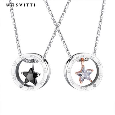China estrela Diamond Necklace de 6.3in 316L SS Sterling Silver Jewelry Necklaces 1.3g à venda