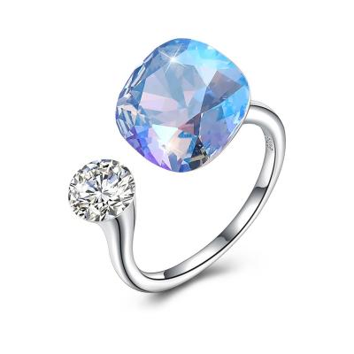 Chine 3,43 bande ouverte Diamond Ring d'obtention du diplôme du gramme 0.5cm Sterling Silver Jewelry Sets 925 à vendre
