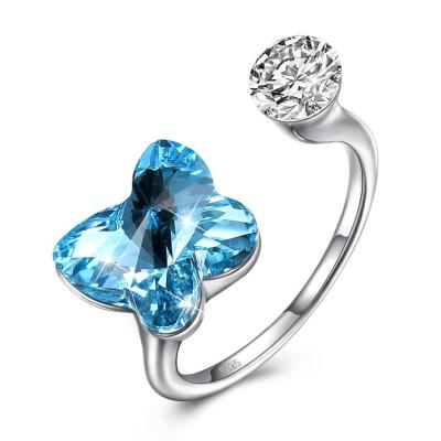 China Vlinder Sterling Silver Jewelry Rings Te koop