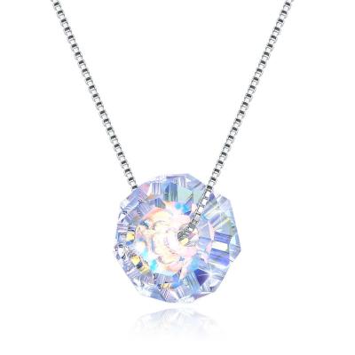 China GV de 43cm Crystal Ball Pendant Necklace 18k Valentine Antique Silver Necklace à venda