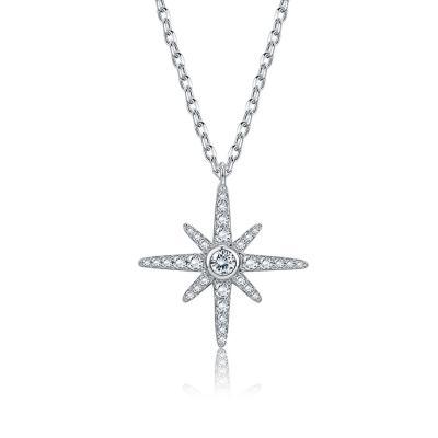 China SGS del collar de la luna de la estrella del oro de Sterling Silver Jewelry Necklaces 18k del hockey shinny de los 0.67in los 41cm en venta