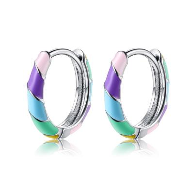 China 2.5x20mm ODM colorido dos brincos da aro de Sterling Silver Jewelry Earrings S925 de 1 grama à venda