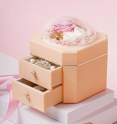 Cina contenitore di regalo dei gioielli di 115×115×140mm 0.4Kg Rose Flower Recycled in vendita