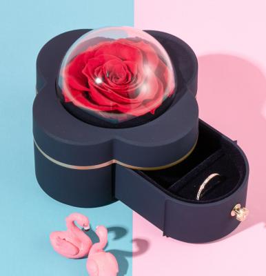 Cina Collana Ring Jewelry Gift Box 0.24Kg 95*95*85mm del ODM per Rose Flower in vendita