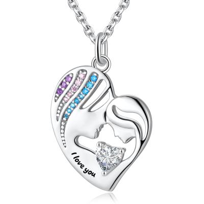 Chine nickel d'amour de double de 1.92x1.6cm 925 Sterling Silver Heart Pendant Necklace libre à vendre