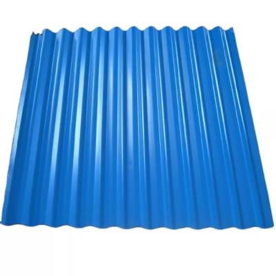 China PPGI Colored Corrugated Metal Siding 8-35 Micron Blue Corrugated Roofing Sheets for sale