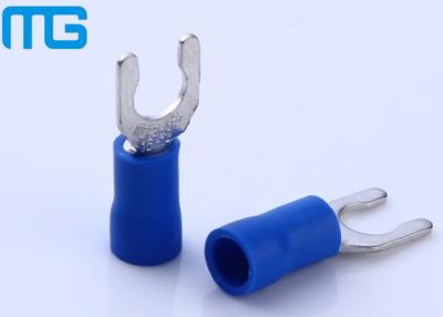 China LSV Locking Insulated Wire Terminals 99.7% Pure Copper / Brass With PVC Blue Sleeve for sale
