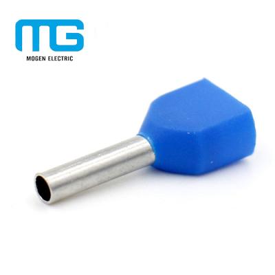 China Blue Wire Copper Crimp Connectors Twin Insulated Ferrule Pin Cord End Terminal for sale