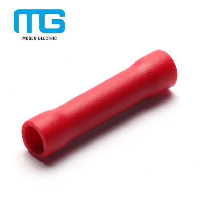 China Red PVC Insulated Wire Butt Connectors / Electrical Crimp Connectors for sale