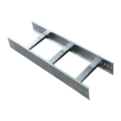 China Galvanized Steel Ladder Type Cable Tray Silver Wall Mounted Installation Corrosion Resistant for sale