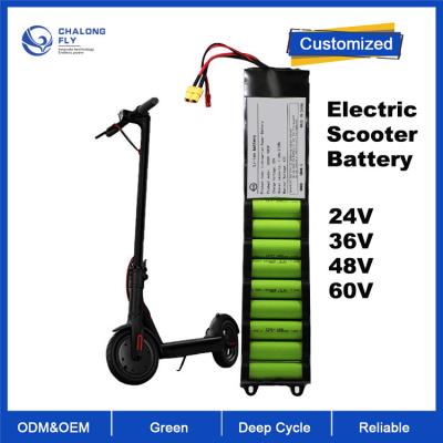 China OEM ODM LiFePO4 lithiumbatterijpakket Elektrische scooterbatterij 24V 36V 48V voor elektrische fietsen/scooters Te koop