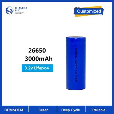 China Pilha de bateria personalizada 26650 3.2V do ferro Lifepo4 do lítio 3000mAh para o 