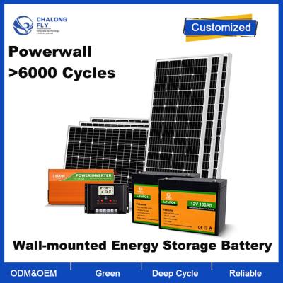 China OEM ODM LiFePO4 lithium battery 1200W 24V Solar Power System With 2pcs 100Ah lithium battery packs for sale