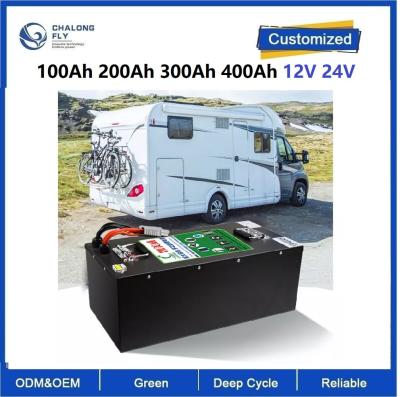 China CLF Lithium Iron Phosphate Rechargeable Battery LiFePO4 battery pack 100Ah 200Ah 300Ah 400Ah 12V 24V for RV  Camper boat for sale