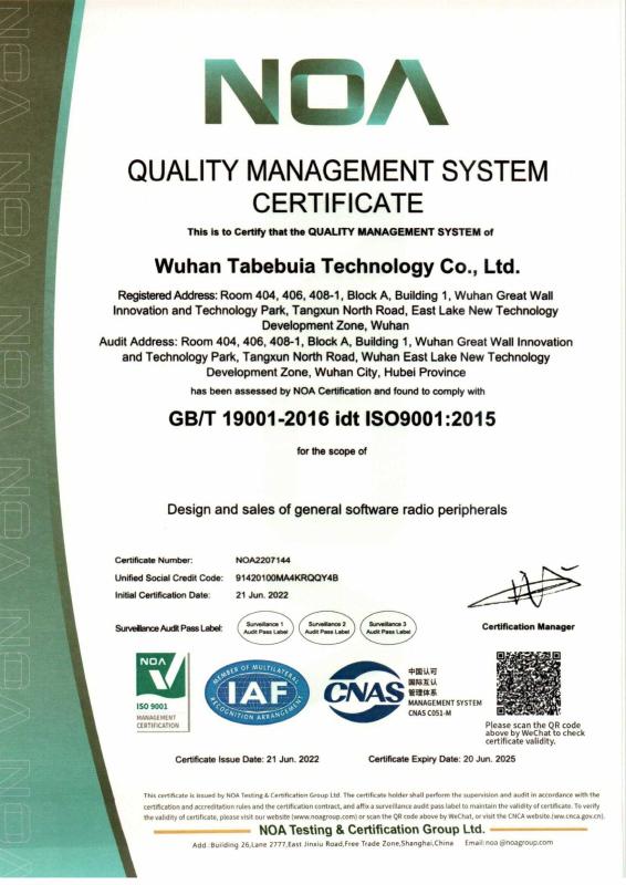 ISO9001 - Wuhan Tabebuia Technology Co., Ltd.