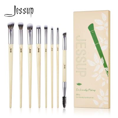 China Jessup 8pcs Premium Synthetic Angled Concealer Blending Eyeshadow Duo Eyebrow Makeup Brushes T328 for sale