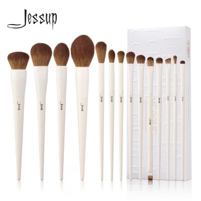 China Jessup Luxury Light Gray Comprehensive Eye and Face Brush Set 14pcs T329 for sale