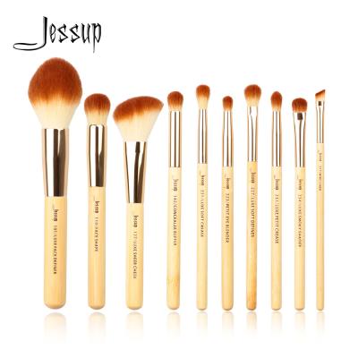 Китай Jessup ручка Eco набора щетки макияжа 10 частей дружелюбная бамбуковая продается