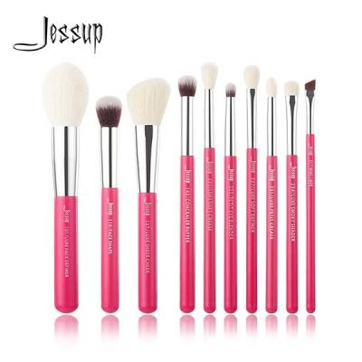 China Grupo de escovas natural Rose Carmine Vegan Makeup Brushes da composição de Jessup 10pcs à venda