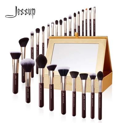 中国 Jessup 25pcsの化粧品箱とのプロ構造のブラシ セットのジンファンデル色 販売のため