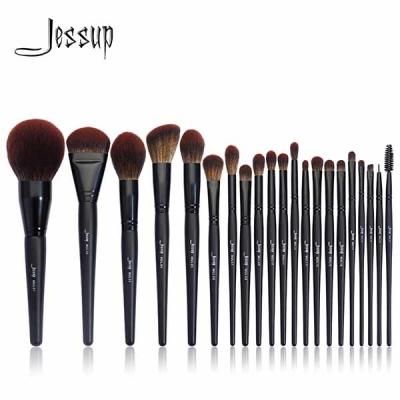 China Jessup Phantom Black Essential Makeup Brushes fijó las cerdas sintéticas 21pcs en venta