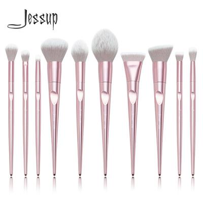 Китай Макияж металлического розового роскошного набора Jessup 10Pcs основной чистит установленных поставщиков щеткой T260 щетки макияжа оптовых продается