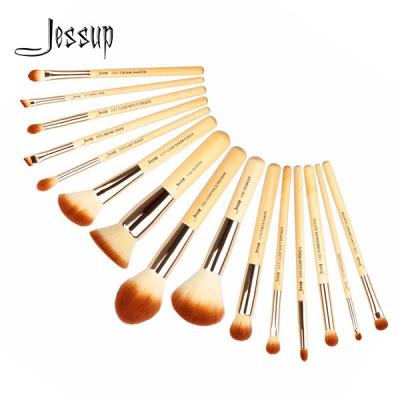 China Proveedores cosméticos T140 del cepillo del maquillaje de Jessup de cepillos del sistema 15pcs del vegano de Eco de los accesorios amistosos suaves de bambú del maquillaje en venta
