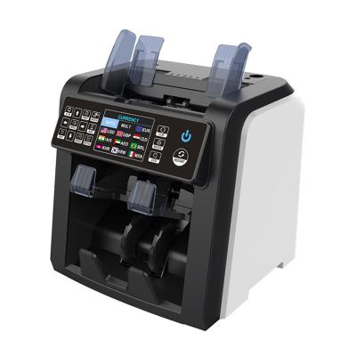 China Dual CIS Two Pocket Mixed Denomination Bill Counter Currency Sorter Note Counting Machine for sale