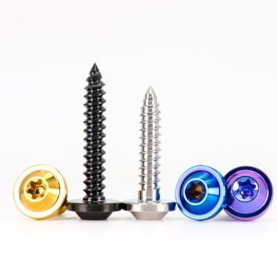 China TC4 Titanium Screws Self Tapping Flying Saucer Head Screw For Motorcycle Decoration for sale