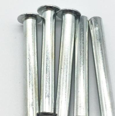 China Semi lado principal oval do metal do rebite do ferro da cavidade rebites galvanizados brancos industriais do único à venda