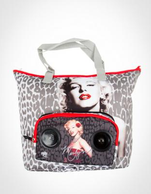 China Food fabric Marilyn Monroe Print Audio Boombox Bag With Speakers for sale