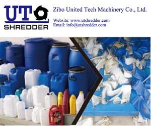 China plastic barrel shredder/ plastic drum shredder/Automatic Crushing plastic, rubber and wood Recycle Single Shaft Shredder for sale